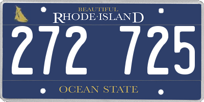 RI license plate 272725