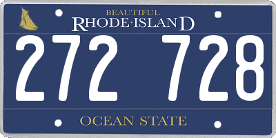 RI license plate 272728