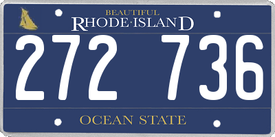 RI license plate 272736