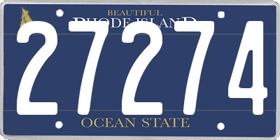 RI license plate 27274