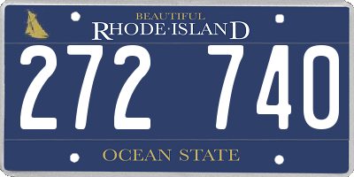 RI license plate 272740