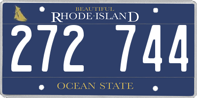 RI license plate 272744