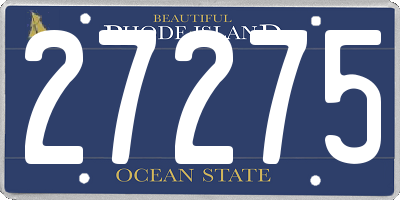 RI license plate 27275
