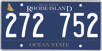 RI license plate 272752
