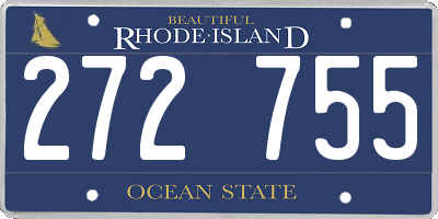 RI license plate 272755