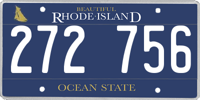 RI license plate 272756