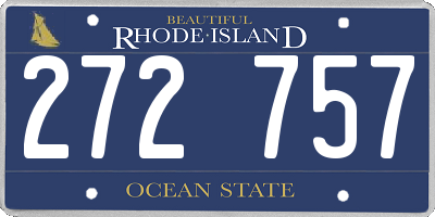 RI license plate 272757