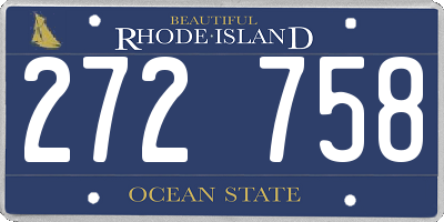 RI license plate 272758