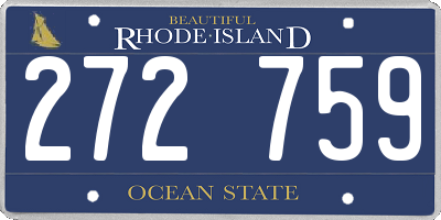 RI license plate 272759