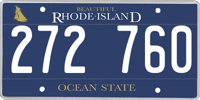 RI license plate 272760