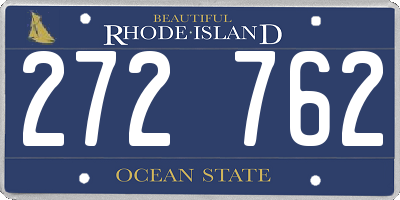 RI license plate 272762