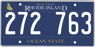 RI license plate 272763