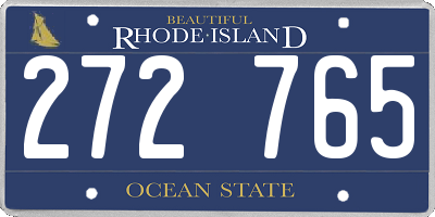 RI license plate 272765