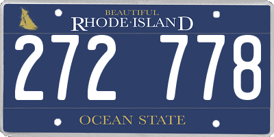 RI license plate 272778