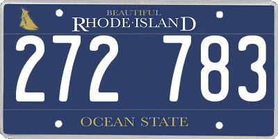 RI license plate 272783