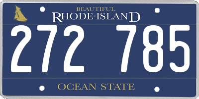RI license plate 272785