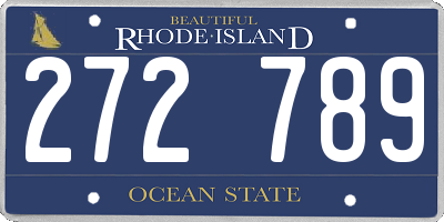 RI license plate 272789