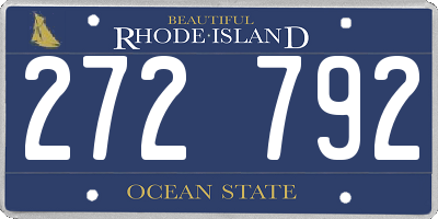 RI license plate 272792