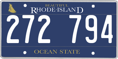 RI license plate 272794