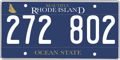 RI license plate 272802
