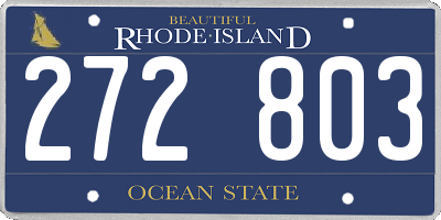 RI license plate 272803