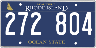 RI license plate 272804