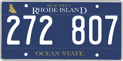 RI license plate 272807