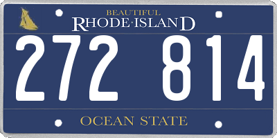 RI license plate 272814