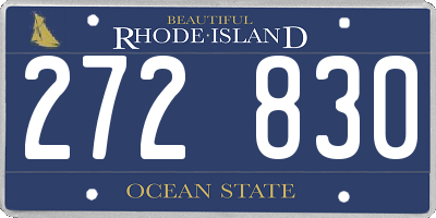 RI license plate 272830
