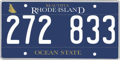 RI license plate 272833