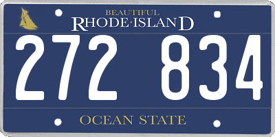 RI license plate 272834