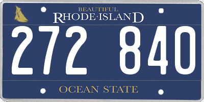 RI license plate 272840