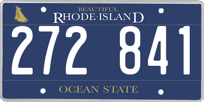 RI license plate 272841