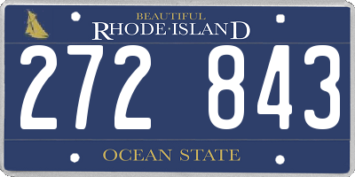 RI license plate 272843