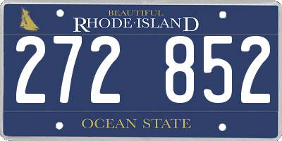 RI license plate 272852