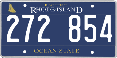 RI license plate 272854