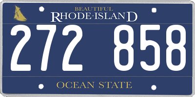 RI license plate 272858