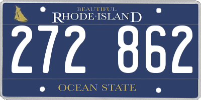 RI license plate 272862
