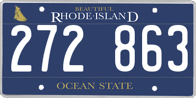 RI license plate 272863