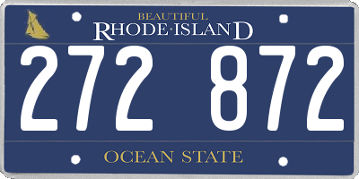 RI license plate 272872