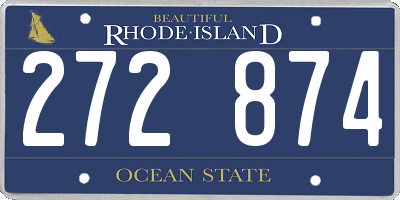 RI license plate 272874