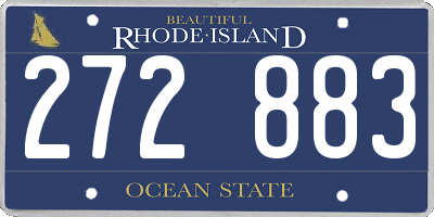 RI license plate 272883