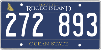 RI license plate 272893