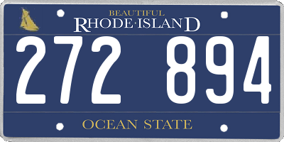 RI license plate 272894