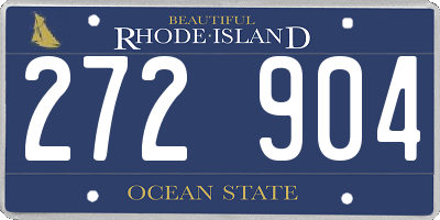 RI license plate 272904