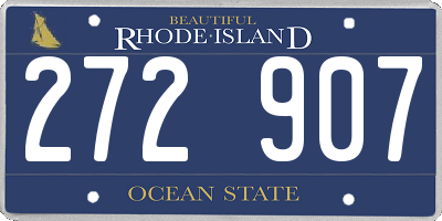 RI license plate 272907