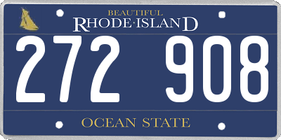 RI license plate 272908