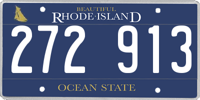 RI license plate 272913