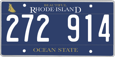 RI license plate 272914