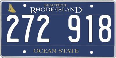 RI license plate 272918